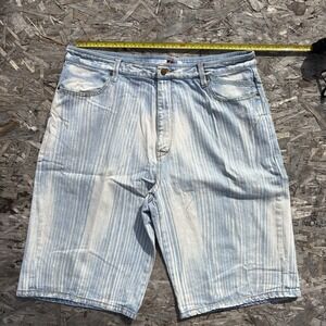 Indigo Red Jean Shorts Size 38 Striped Denim Dark Wash 38x13 Y2K Hip Hop